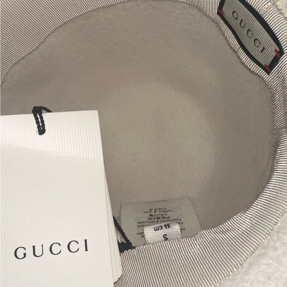 Authentic Gucci white Aurora rabbit felt Fedora sun hat size small - Picture 9 of 10